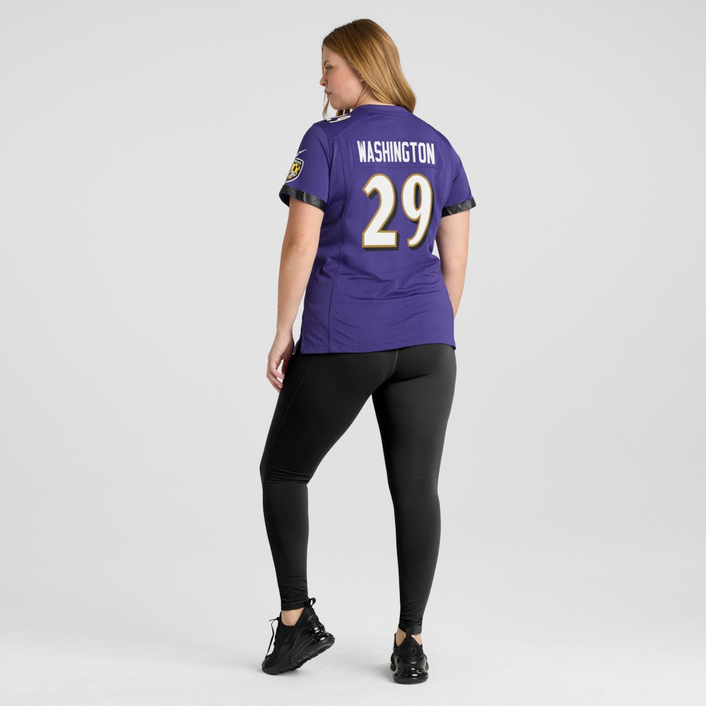 Ar'Darius Washington Baltimore Ravens Women's Player Game Jersey - Purple