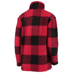 Chicago Blackhawks G-III 4Her by Carl Banks Women's Plaid Sherpa Quarter-Zip Jacket Red/Black