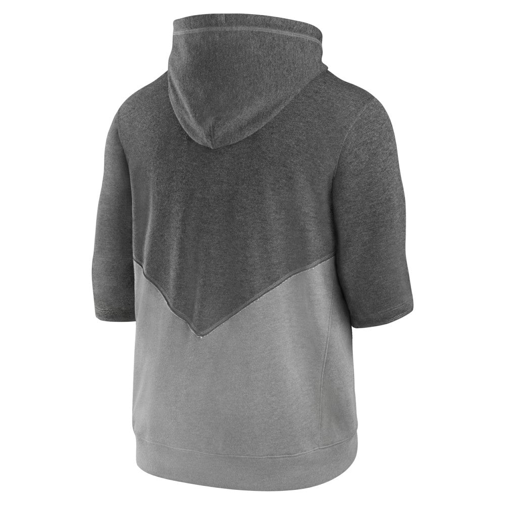 Cleveland Guardians Team Modern Arch 3/4 Sleeve Pullover Hoodie Heathered Charcoal/Heathered Gray | Nike
