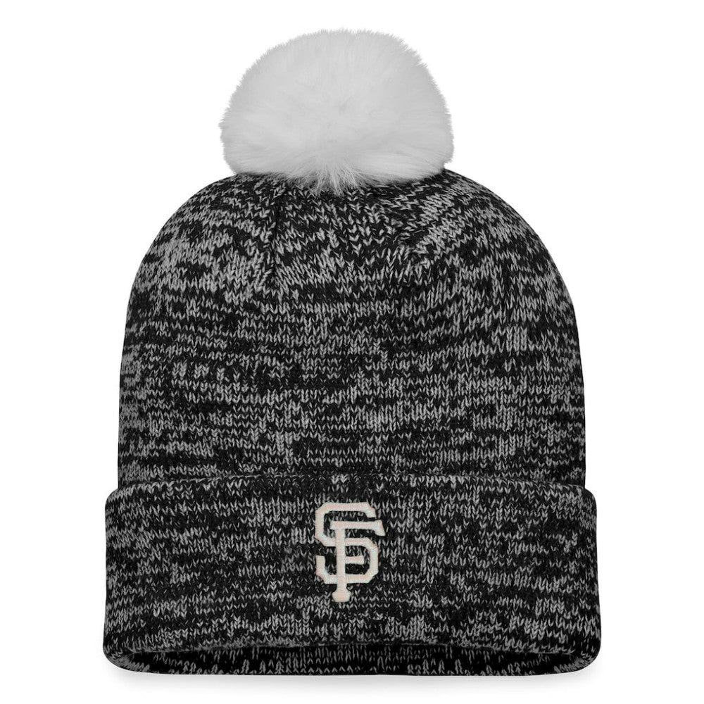 San Francisco Giants Women's Iconic Cuffed Knit Hat with Pom Black/White
