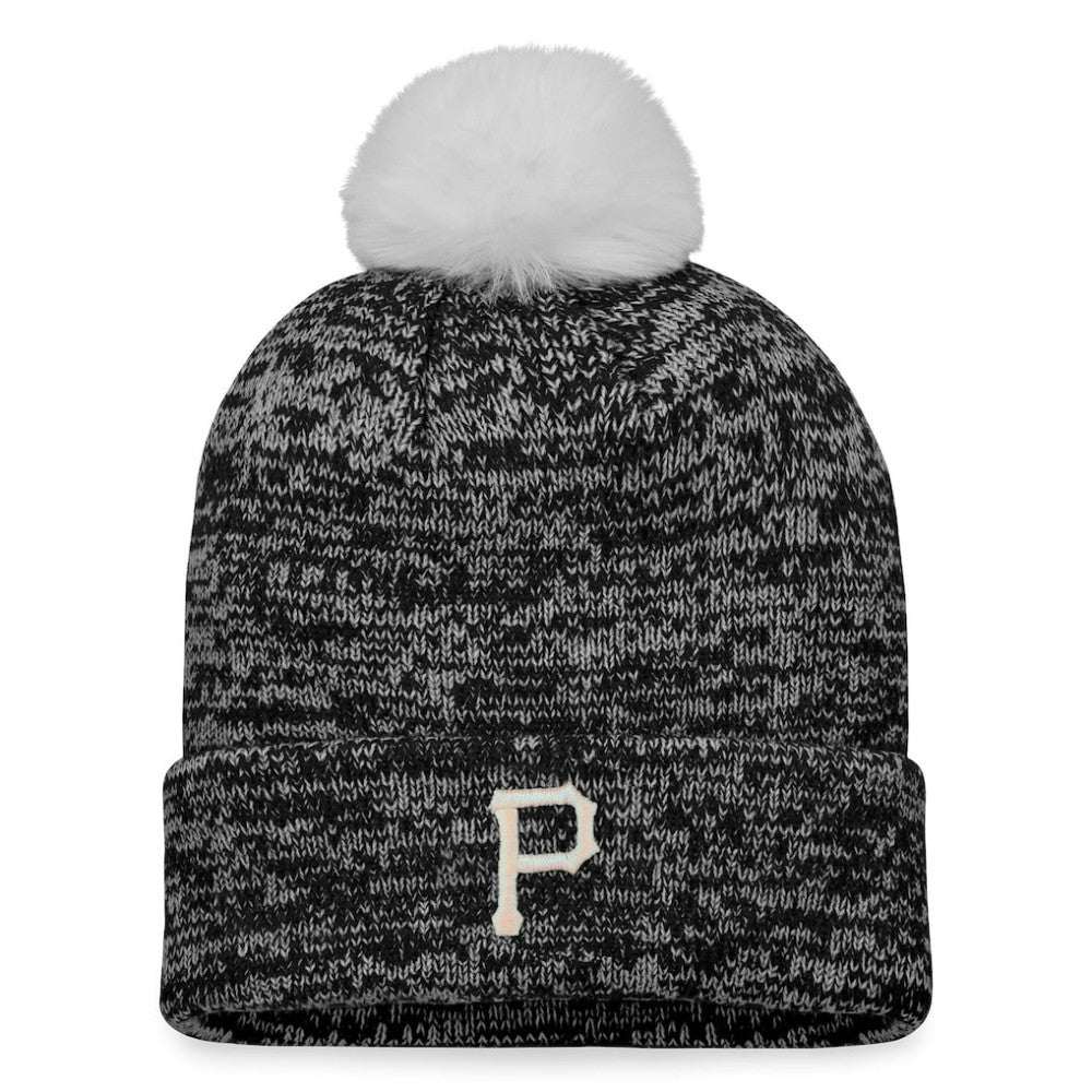 Pittsburgh Pirates Women's Iconic Cuffed Knit Hat with Pom Black/White