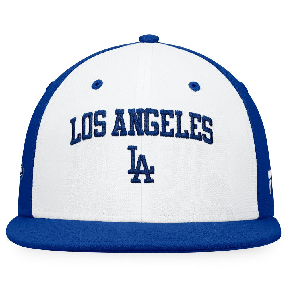 Los Angeles Dodgers Iconic Color Blocked Fitted Hat White/Royal