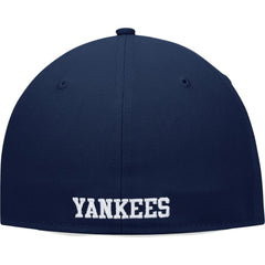 New York Yankees Iconic Color Blocked Fitted Hat White/Navy