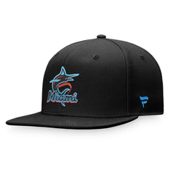 Miami Marlins Iconic Team Patch Fitted Hat Black
