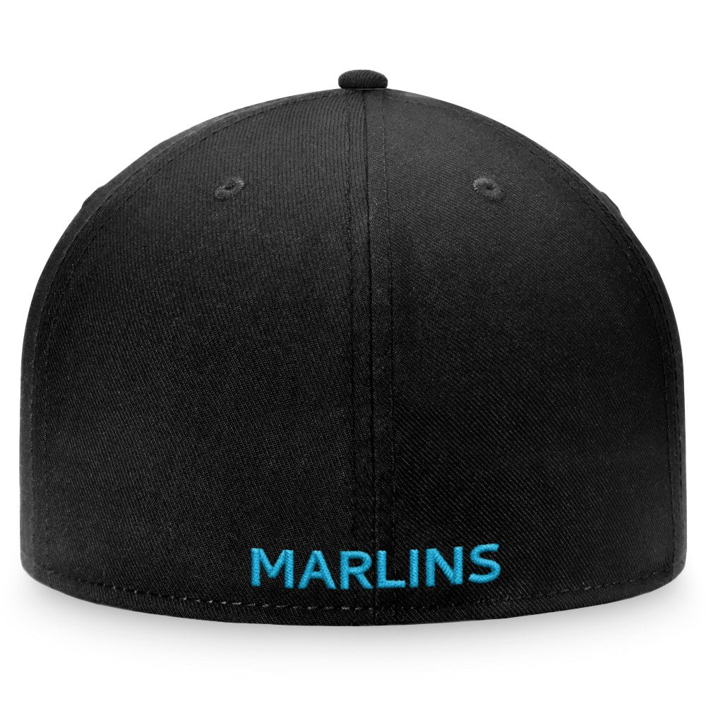 Miami Marlins Iconic Team Patch Fitted Hat Black