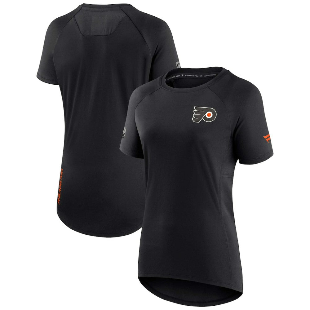 Philadelphia Flyers Fanatics Women's Authentic Pro Rink Raglan Tech T-Shirt Black