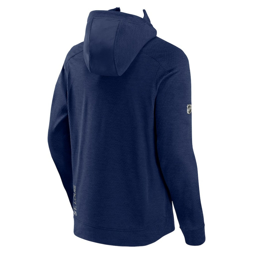 St. Louis Blues Fanatics Authentic Pro Road Tech Lightweight Full-Zip Hoodie Jacket Navy