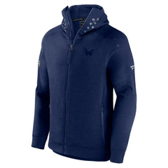Washington Capitals Fanatics Authentic Pro Road Tech Lightweight Full-Zip Hoodie Jacket Heather Navy