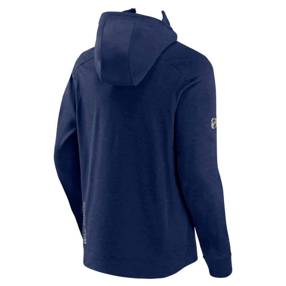 Washington Capitals Fanatics Authentic Pro Road Tech Lightweight Full-Zip Hoodie Jacket Heather Navy