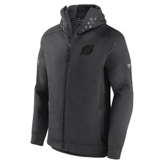 New Jersey Devils Fanatics Authentic Pro Road Tech Lightweight Full-Zip Hoodie Jacket Charcoal
