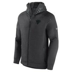 Pittsburgh Penguins Fanatics Authentic Pro Road Tech Lightweight Full-Zip Hoodie Jacket Charcoal