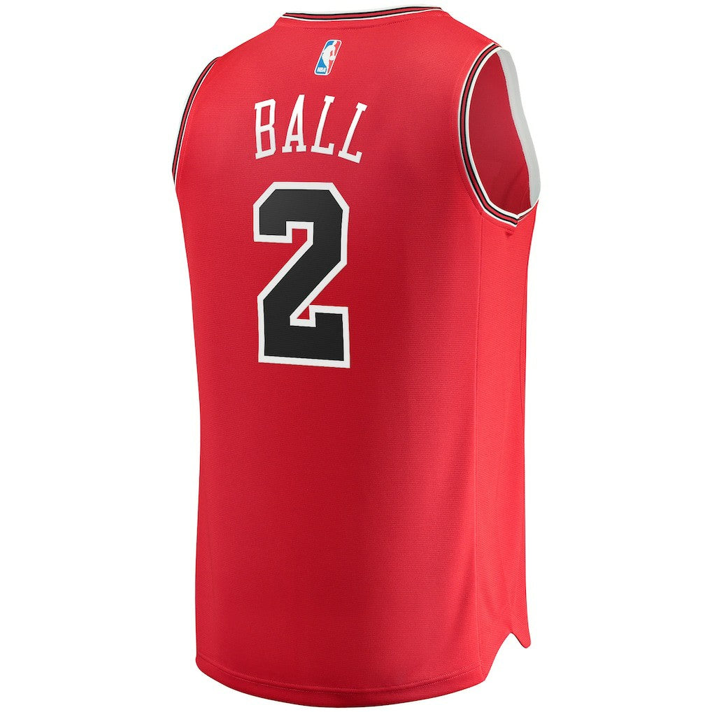 Lonzo Ball Chicago Bulls Fast Break Road Replica Jersey sale - Icon Editi- Red