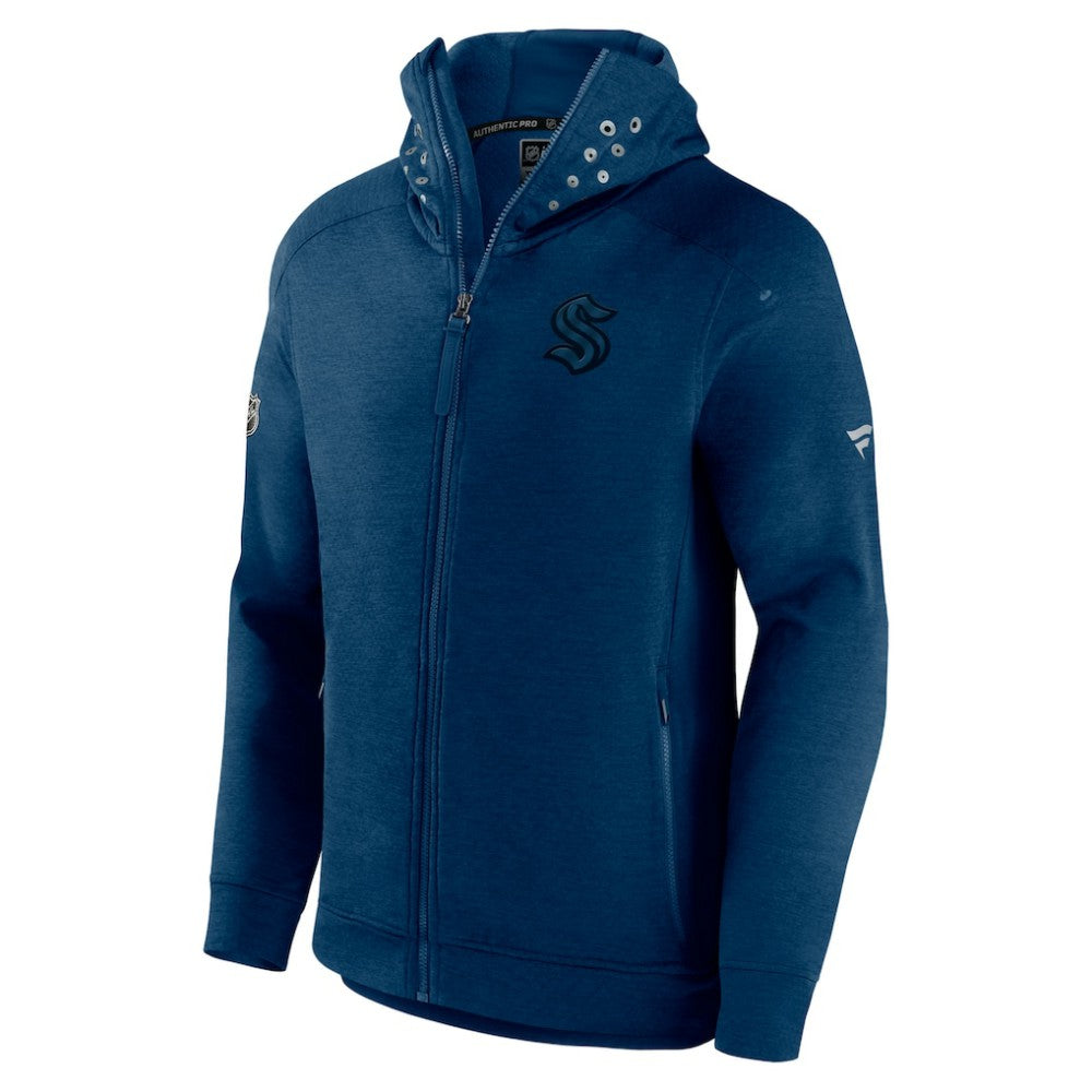 Seattle Kraken Fanatics Authentic Pro Road Tech Lightweight Full-Zip Hoodie Jacket Navy
