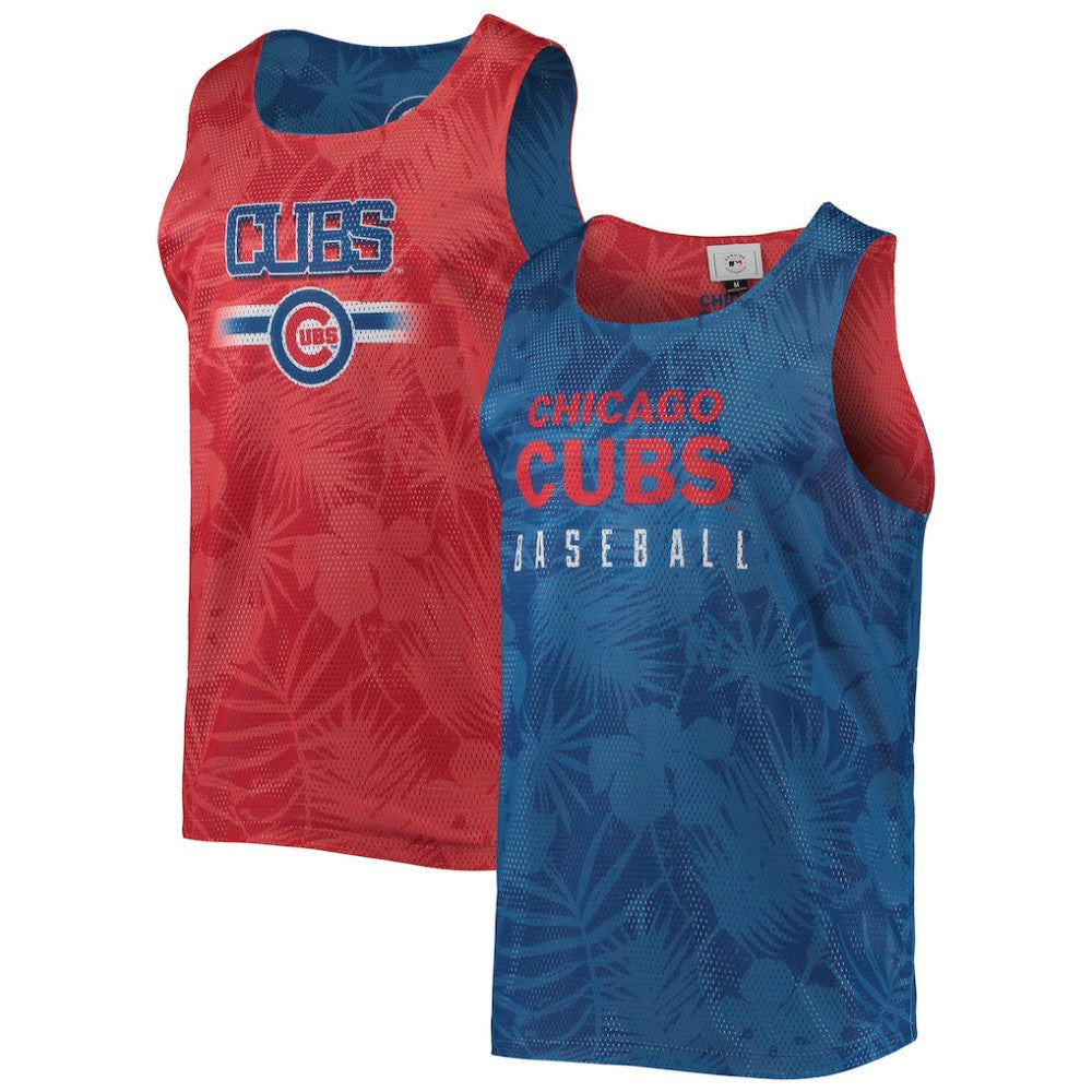 Chicago Cubs FOCO Floral Reversible Mesh Tank Top Royal