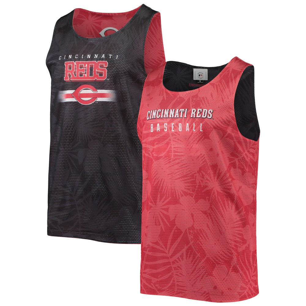 Cincinnati Reds FOCO Floral Reversible Mesh Tank Top Red