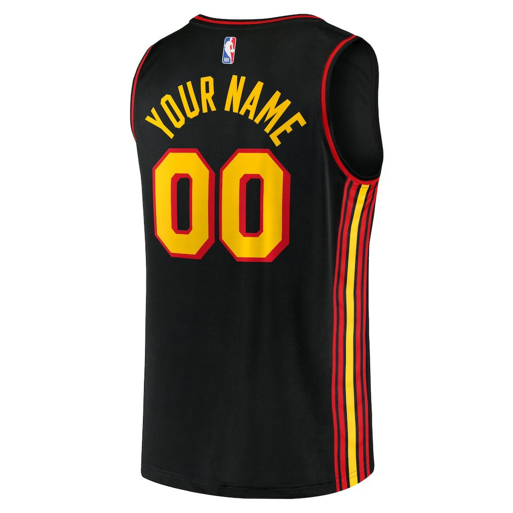 Atlanta Hawks Fast Break Replica Custom Jersey Black - Statement Edition