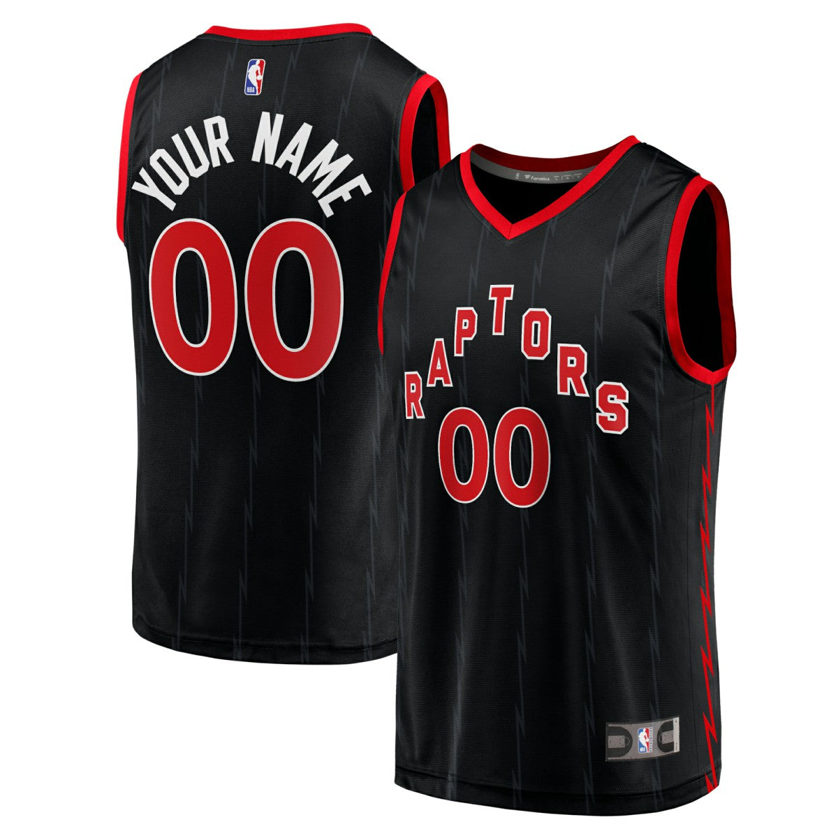 Toronto Raptors Fast Break Replica Custom Jersey Black - Statement Edition