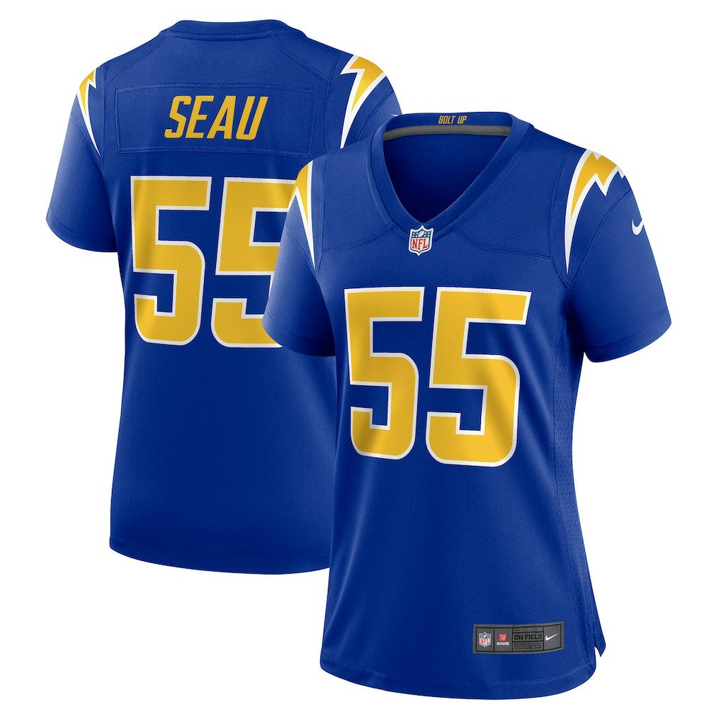 Junior Seau Los Angeles Chargers Women's Retired Game Jersey - Royal