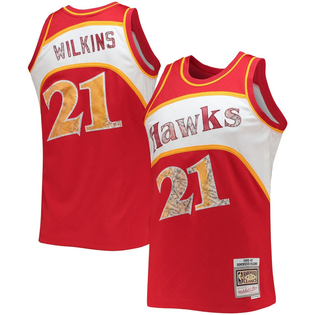Dominique Wilkins Atlanta Hawks 1986/87 Hardwood Classics NBA 75th Anniversary Diamond Swingman Jersey - Red
