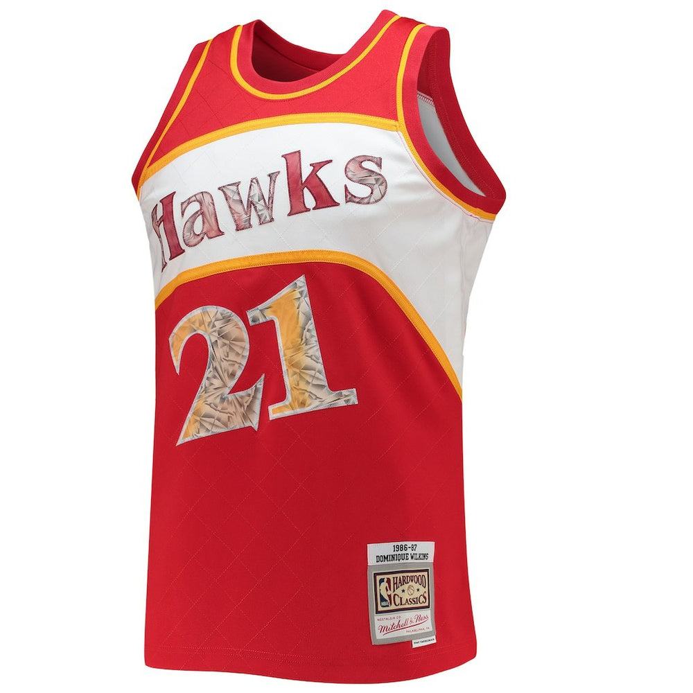 Dominique Wilkins Atlanta Hawks 1986/87 Hardwood Classics NBA 75th Anniversary Diamond Swingman Jersey - Red