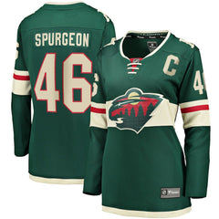 Jared Spurgeon Minnesota Wild Women's Home Breakaway Player Jersey Green