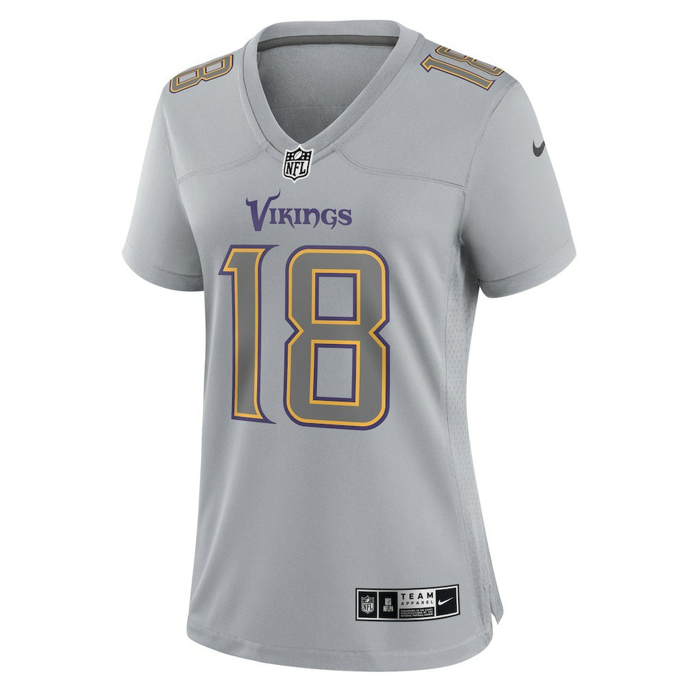 Justin Jefferson Minnesota Vikings Women's Atmosphere Fashion Game Jersey - Gray
