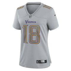 Justin Jefferson Minnesota Vikings Women's Atmosphere Fashion Game Jersey - Gray