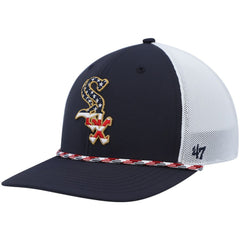 Chicago White Sox Flag Fill Trucker Snapback Hat Navy/White | 47 brand