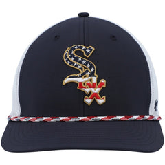 Chicago White Sox Flag Fill Trucker Snapback Hat Navy/White | 47 brand