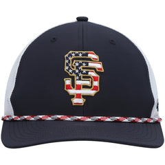 San Francisco Giants Flag Fill Trucker Snapback Hat Navy/White | 47 brand