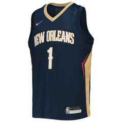 Zion Williamson New Orleans Pelicans Youth 2021/22 Diamond Swingman Jersey - Icon Edition - Navy