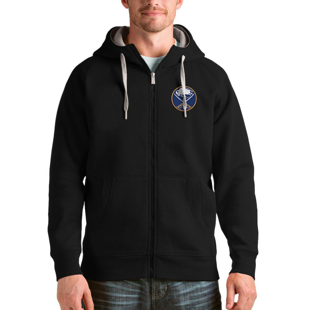 Buffalo Sabres Antigua Logo Victory Full-Zip Hoodie Black