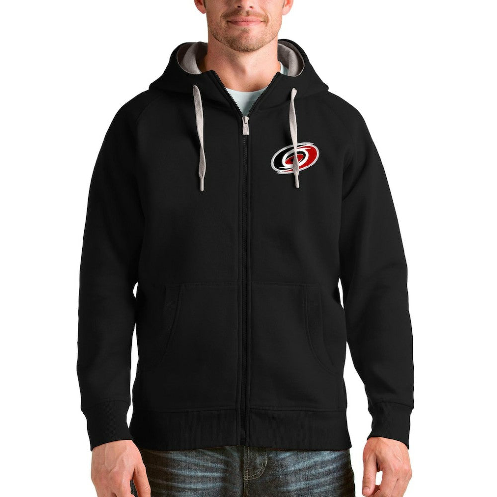 Carolina Hurricanes Antigua Logo Victory Full-Zip Hoodie Black