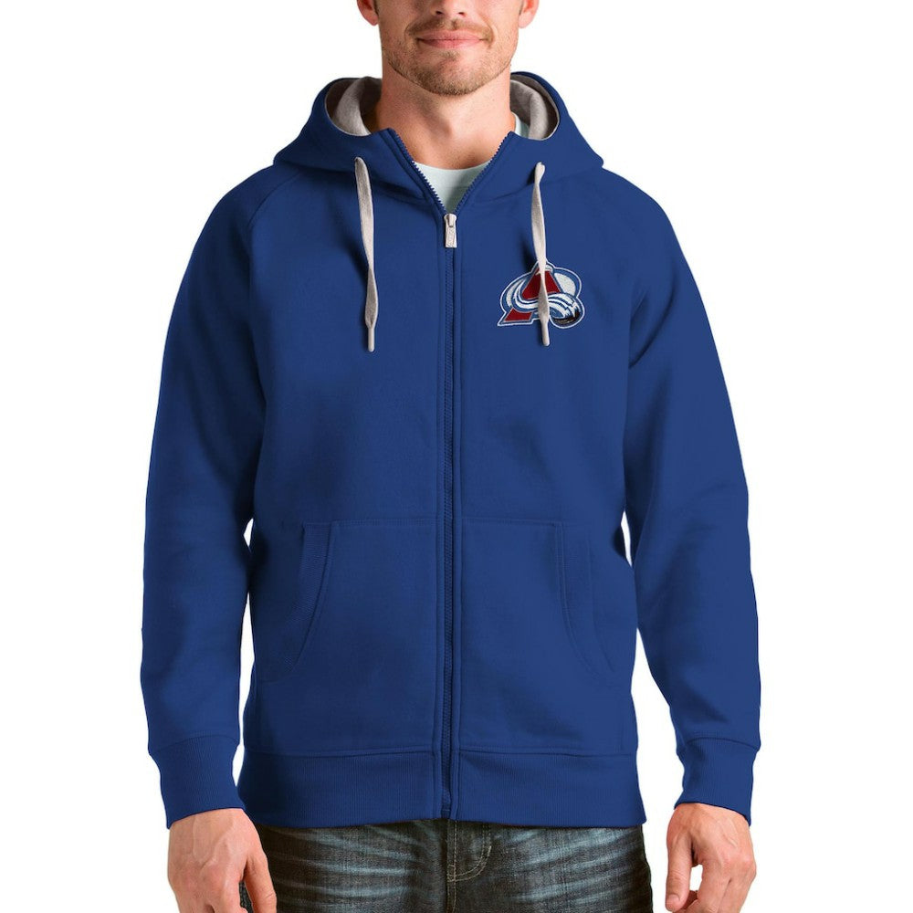 Colorado Avalanche Antigua Logo Victory Full-Zip Hoodie Royal
