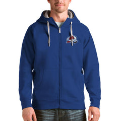 Colorado Avalanche Antigua Logo Victory Full-Zip Hoodie Royal