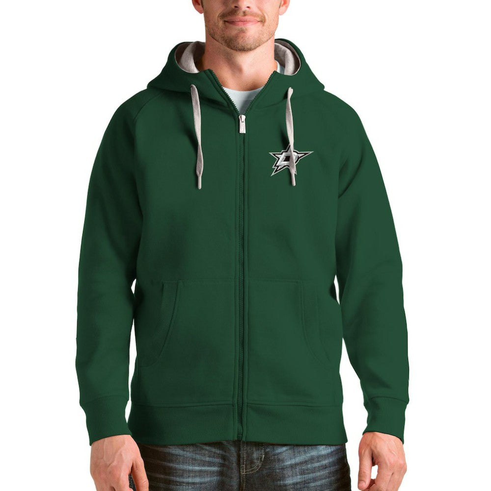 Dallas Stars Antigua Logo Victory Full-Zip Hoodie Green