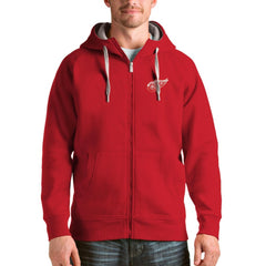 Detroit Red Wings Antigua Logo Victory Full-Zip Hoodie Red