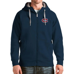 Montreal Canadiens Antigua Logo Victory Full-Zip Hoodie Navy