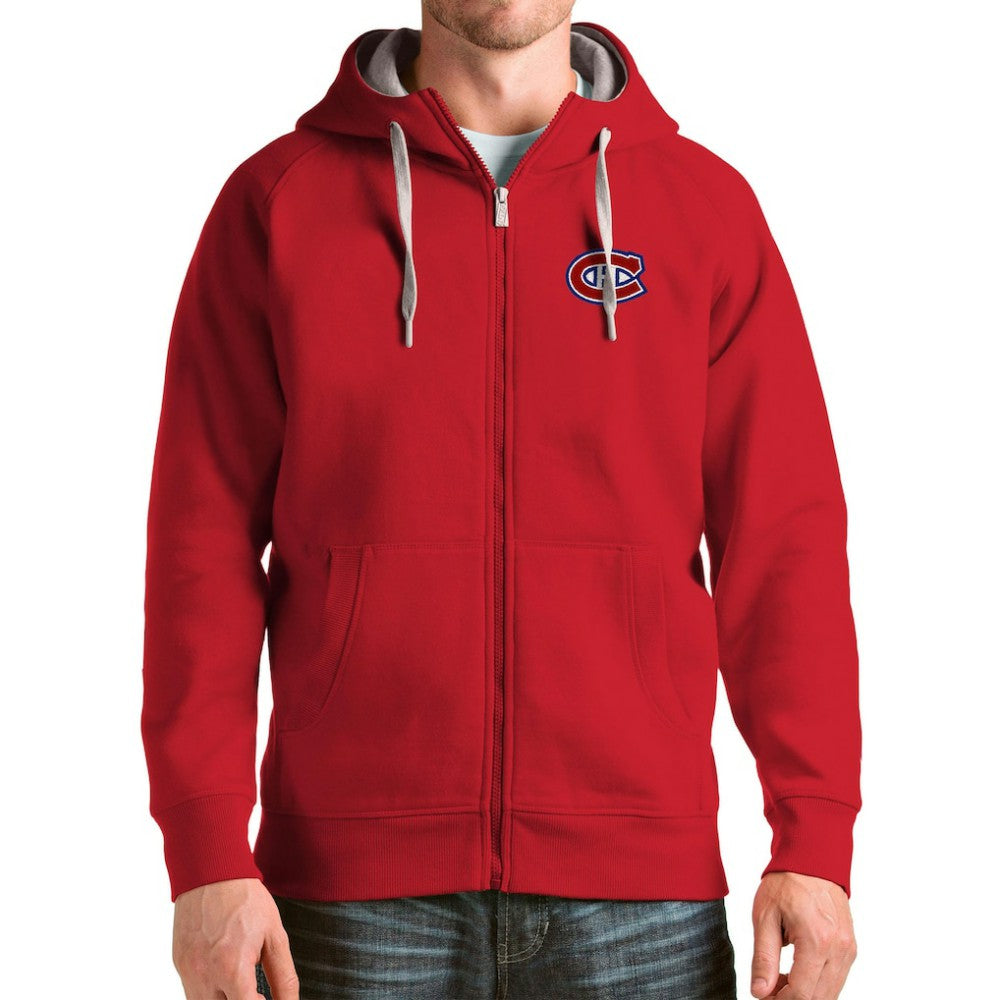 Montreal Canadiens Antigua Logo Victory Full-Zip Hoodie Red