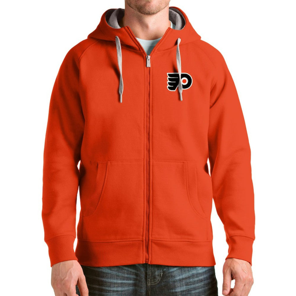 Philadelphia Flyers Antigua Logo Victory Full-Zip Hoodie Orange