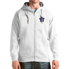 Toronto Maple Leafs Antigua Logo Victory Full-Zip Hoodie White