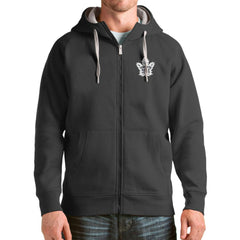 Toronto Maple Leafs Antigua Logo Victory Full-Zip Hoodie Charcoal