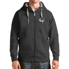Vancouver Canucks Antigua Logo Victory Full-Zip Hoodie Charcoal