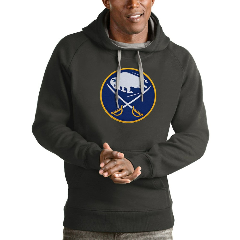 Buffalo Sabres Antigua Logo Victory Pullover Hoodie Charcoal