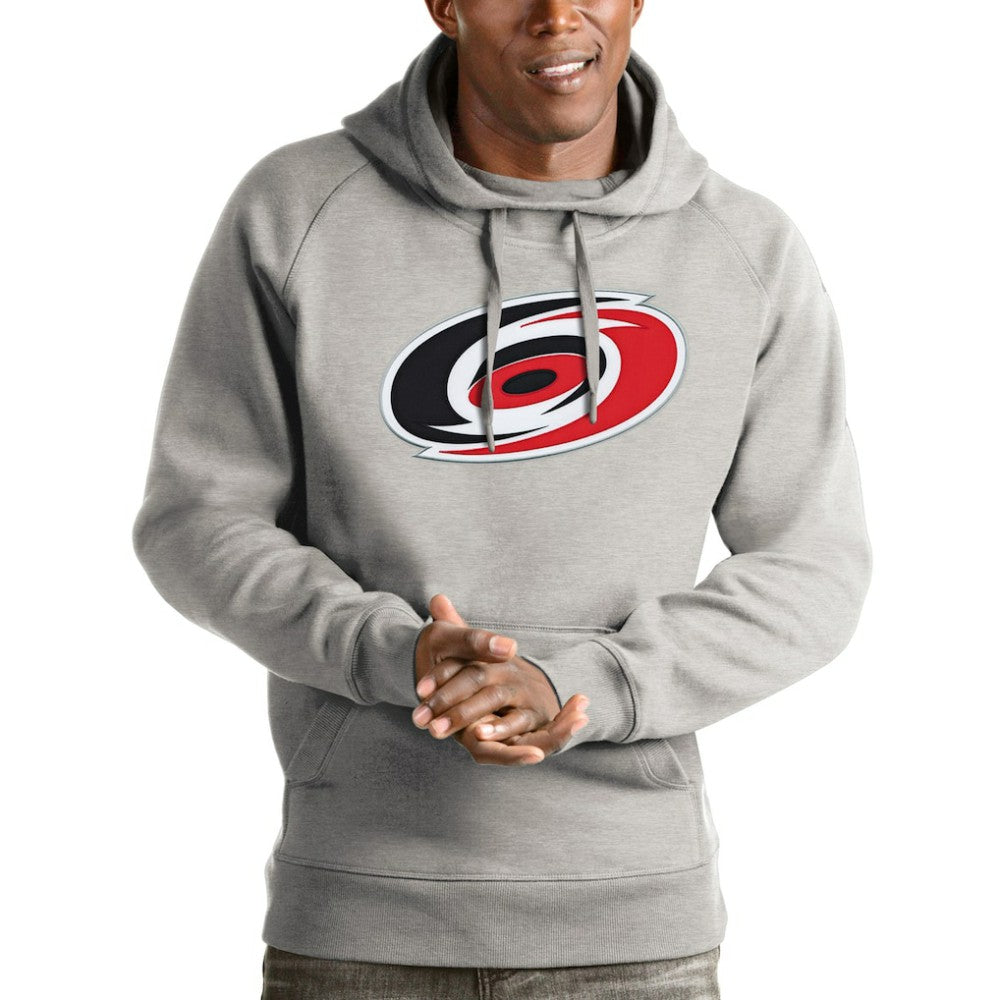 Carolina Hurricanes Antigua Logo Victory Pullover Hoodie Heathered Gray
