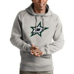 Dallas Stars Antigua Logo Victory Pullover Hoodie Heathered Gray