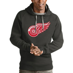 Detroit Red Wings Antigua Logo Victory Pullover Hoodie Charcoal