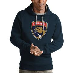 Florida Panthers Antigua Logo Victory Pullover Hoodie Navy