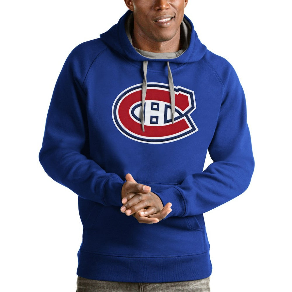Montreal Canadiens Antigua Logo Victory Pullover Hoodie Blue