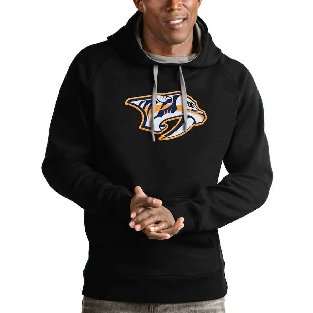 Nashville Predators Antigua Logo Victory Pullover Hoodie Black